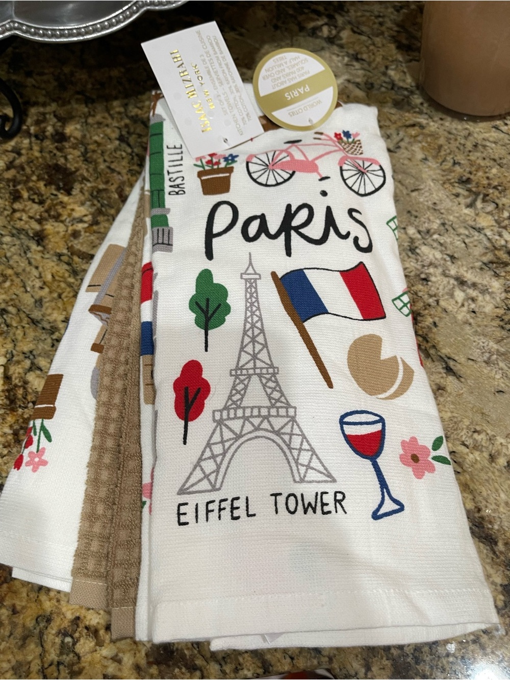 Isaac MIzrahi Kitchen Towel trio - PARIS - brand new!